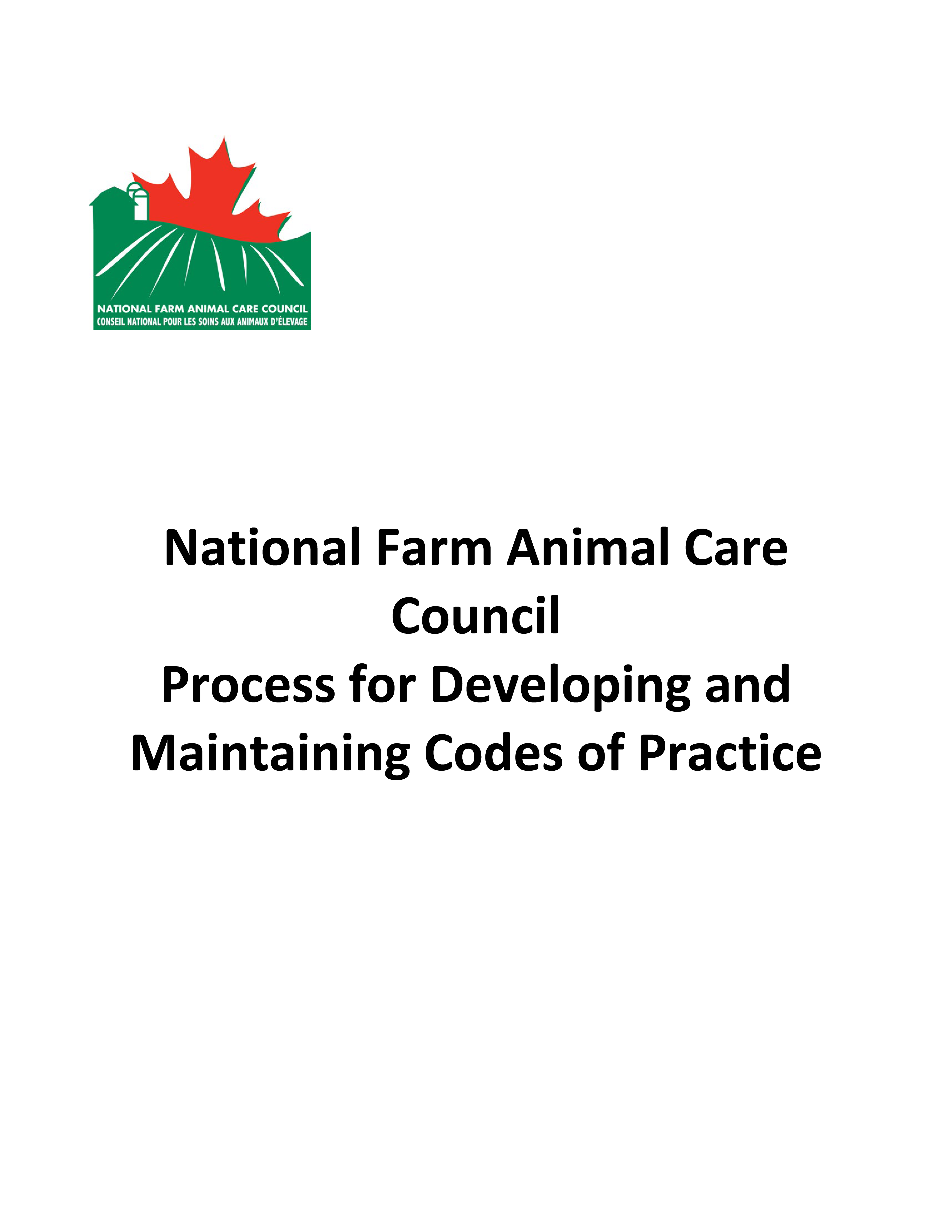 NFACC Process for Developing and Maintaining Codes of Practice NFACC Process for Developing and Maintaining Codes of Practice